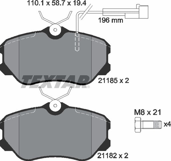 Textar Brake Pad Set - 2118503