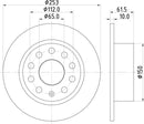 Mintex Brake Discs fits -Skoda Brake Disc V45:5 MDC2891C (also fits other vehicles)