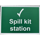 Spill kit station safety sign, made from rigid plastic and suitable for inside and outside uses - SS071R