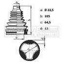 First Line Cv Joint Boot Kit  - FCB6434 fits Dacia Dokker 2012-
