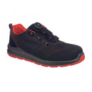FT08 - Portwest Compositelite Wire Lace Safety Trainer Knit S1P - Black/Red - Size 10 - FT08BKD44