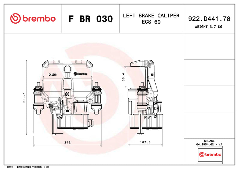 Brembo F BR 030 LCV brake calipers for commercial vehicles - FBR030