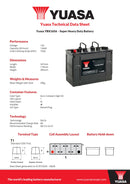 Yuasa 12V 126Ah 750A Super Heavy Duty Battery - YBX1656