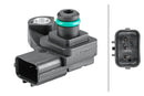 HELLA 6PP 358 152-361 Sensor, intake manifold pressure - 3-pin connector - Bolted