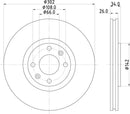 Mintex Brake Discs fits -Citroën Peugeot V280:5 MDC1755 (also fits other vehicles)