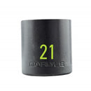 Carlyle Hand Tools 1/2in Drive 21mm 6 PT Stubby Impact Socket - CISST1221M