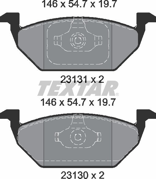 Audi Seat Skoda Streetscooter VW, Brake Pad Set - Textar 2313001