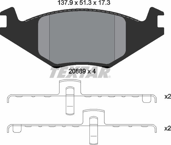 Textar Brake Pad Set - 2088902