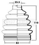 First Line Cv Joint Boot Kit  - FCB2363 fits Skoda Fabia - Outer