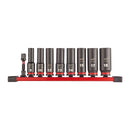 Milwaukee Hex socket ShW 3/8 deep set-9pc - 4932480455