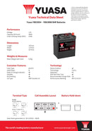 Yuasa YBX3054 - 054 SMF Car Battery - 4 Year Warranty