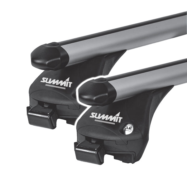 Summit Premium Integrated Railing Roof Bars 1.07m - Aluminium, with Additional Fitting Kit - SUP-957C fits various