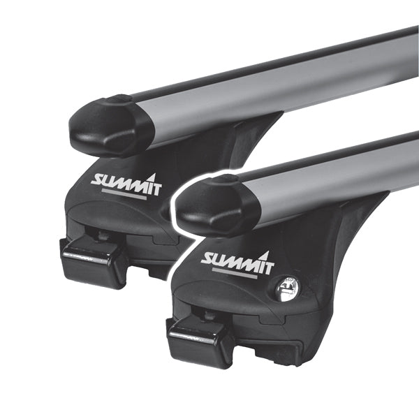 Summit Premium Integrated Railing Roof Bars 1.07m - Aluminium, with Additional Fitting Kit - SUP-957E fits various