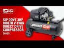 SIP DDVT 3hp 100ltr V-Twin Direct Drive Compressor