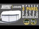 Maypole Leisure 3 Panel Steel Poled Windbreak - MP9524