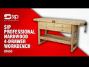 SIP Professional Hardwood 4-Drawer Workbench