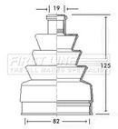 First Line Cv Joint Boot Kit  - FCB2249 fits Lada - Outer