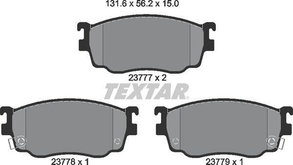 Isuzu Mazda, Brake Pad Set - Textar 2377701