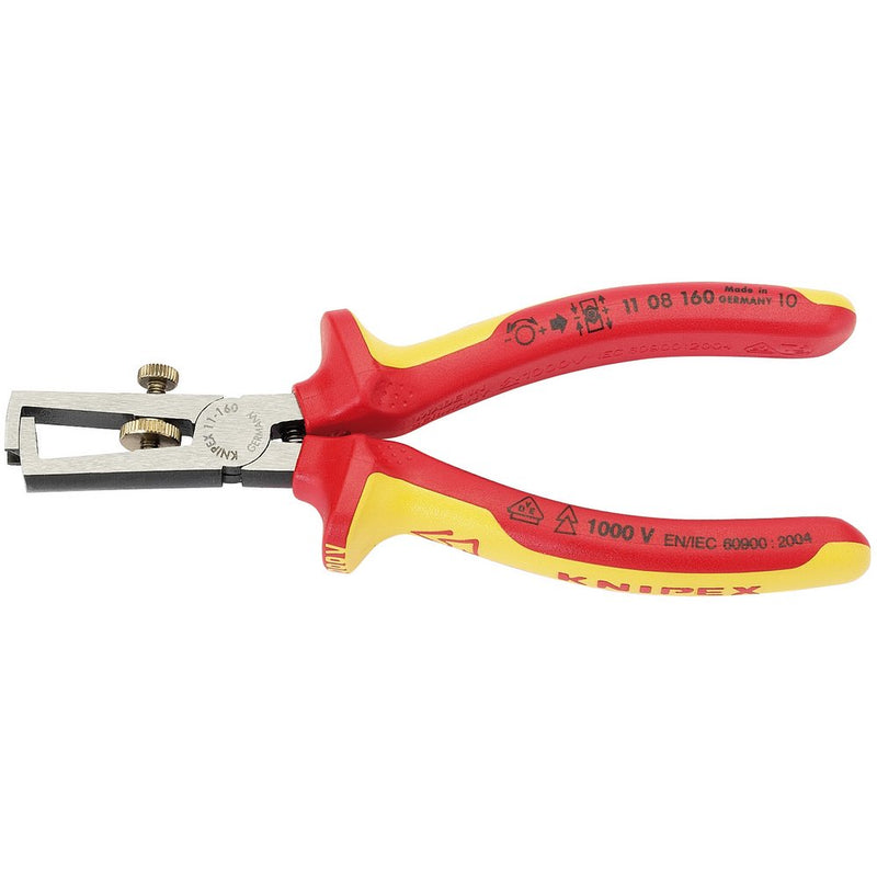 Knipex 11 08 160UKSBE VDE Fully Insulated Wire Stripping Pliers, 160mm