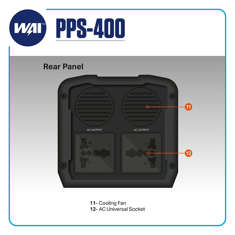 WAI PPS-400 Portable Power Supply With Power Leads
