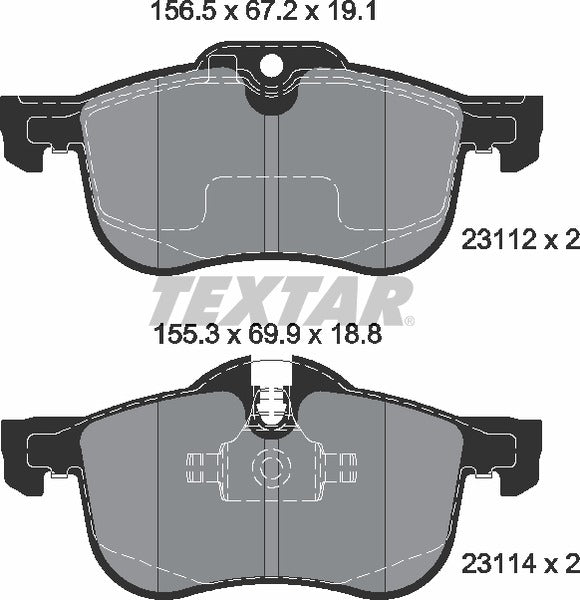 Mg Rover, Brake Pad Set - Textar 2311203