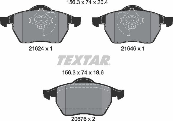 Textar Brake Pad Set - 2162402