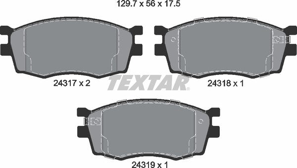 Hyundai Kia, Brake Pad Set - Textar 24317012373807