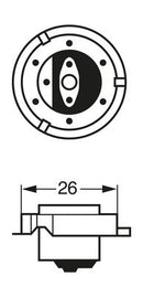Bosch Pure/Lt S3 6V 15W P26S Part No - 1987302606