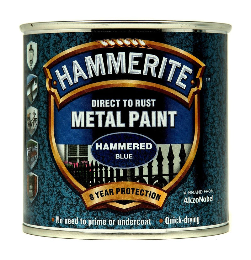 Hammerite Hammered Metal Paint 250ml Blue