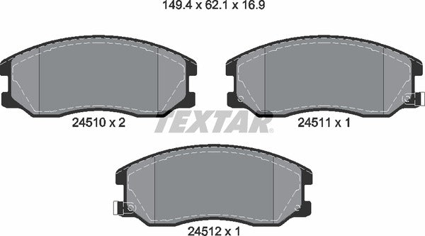 Chevrolet Opel Vauxhall, Brake Pad Set - Textar 2451001