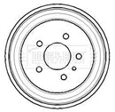 Borg & Beck Rear Brake Drum (Single) - BBR7113 fits Vauxhall Vectra 95-2000