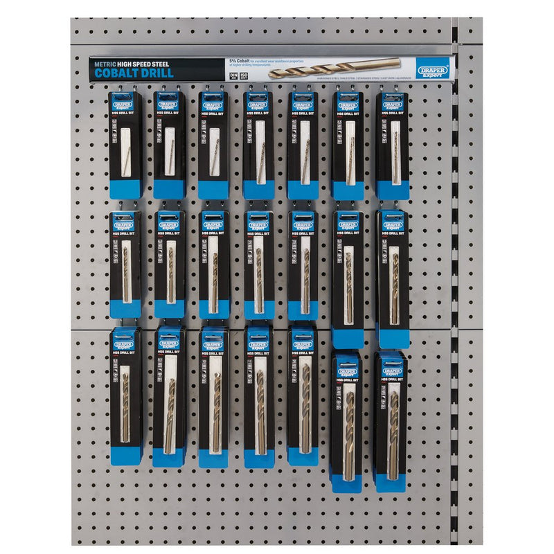 Assorted Metric HSS Cobalt Drill Bit Merchandiser (144 Piece)