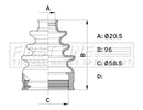 First Line Cv Joint Boot Kit  - FCB6355 fits Toyota IQ 1.3 08 -