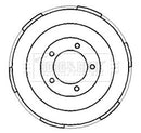 Borg & Beck Brake Drum (Single) - BBR7185 fits Ford Transit (FWD) 2000-