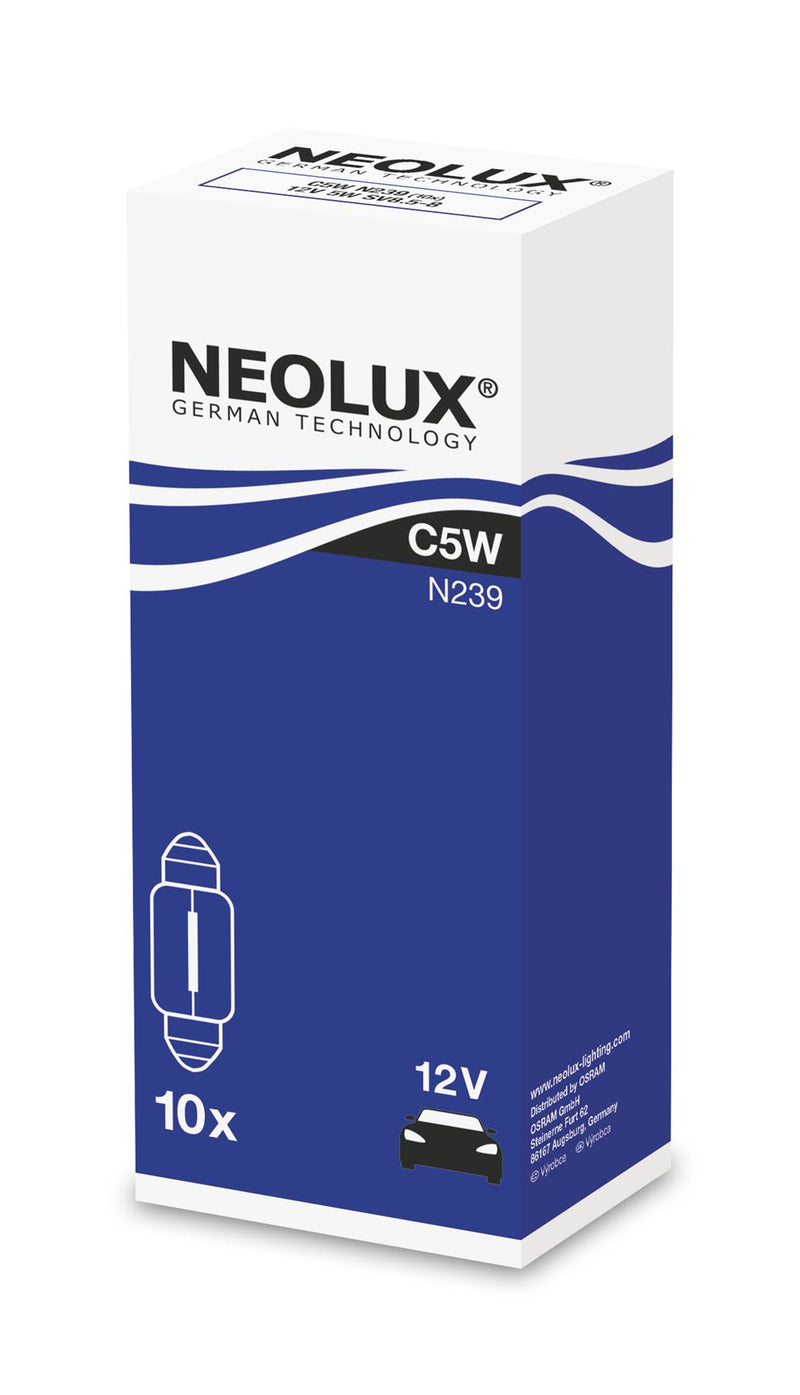 Neolux N239 12v 5w SV8.5-8 36mm (239) Trade pack of 10