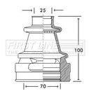 First Line Cv Joint Boot Kit  - FCB2772 fits Ford Mondeo MkII - Inner