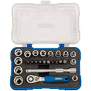 Metric Socket Set, 1/4" Sq Dr (25 Piece)