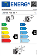 Bridgestone 185 65 15 88H B250 tyre
