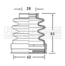 First Line Cv Joint Boot Kit  - FCB2771 fits Citroen, Peugeot, Ford - Inner