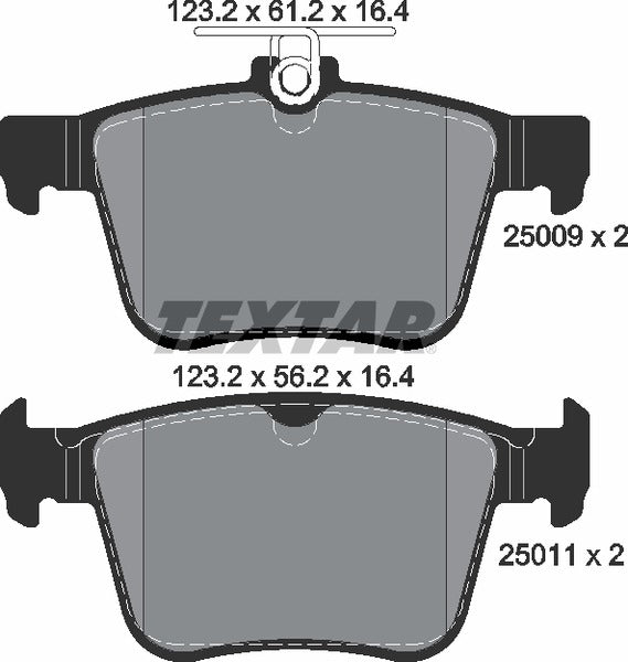 Audi Cupra Seat Skoda VW, Brake Pad Set - Textar 2500901