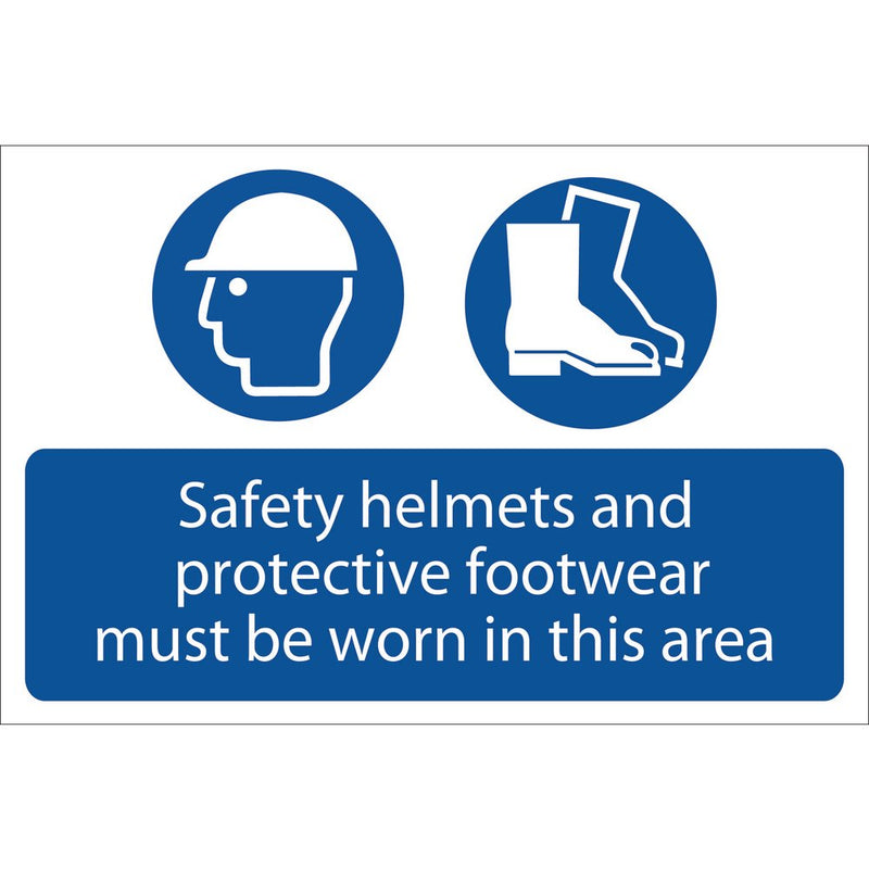 Safety Helmets And Protective Footwear Must Be Worn