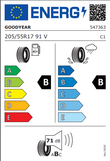 Goodyear 205 55 17 91V EfficientGrip Performance tyre