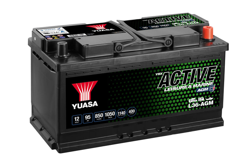 L36-AGM Yuasa Active Leisure AGM Battery 12V 95Ah 850A (5470971953305)