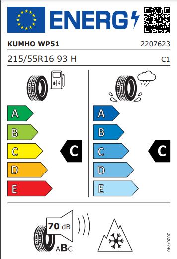 Kumho 215 55 16 93H WinterCraft WP51 tyre