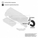 Borg & Beck Air Filter Hose  - BTH1470 fits PSA Nemo,Fiat Fiorino 1.4 8V