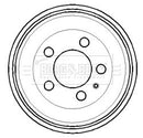Borg & Beck Rear Brake Drum (Single) -BBR7114