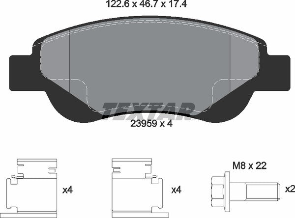 Citroën Peugeot Toyota, Brake Pad Set - Textar 23959012193404