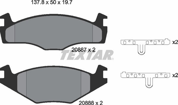 Textar Brake Pad Set - 2088710