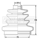 First Line Cv Joint Boot Kit  - FCB6257 fits Ford Escort VII