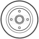 Borg & Beck Brake Drum (Single) - BBR7208 fits Kia Rio 07/01-07/02 (-ABS)